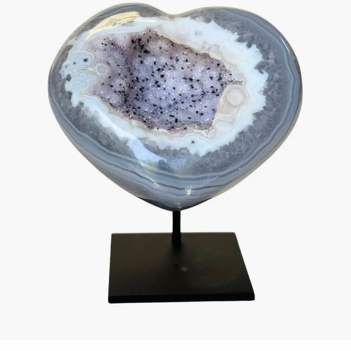 Heart Agate Geode on a Stand
