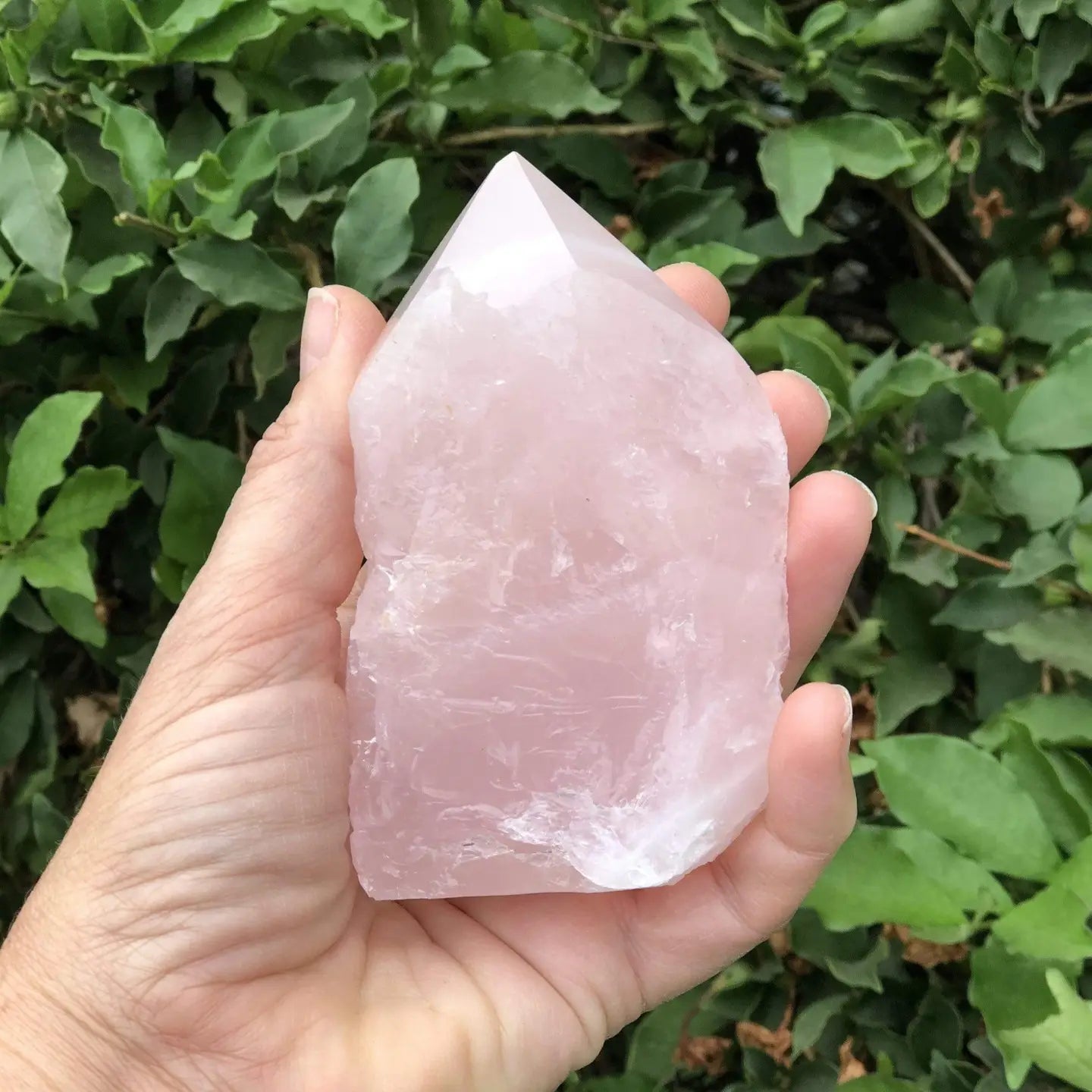 Pink Rose Quartz Rough Point Tower