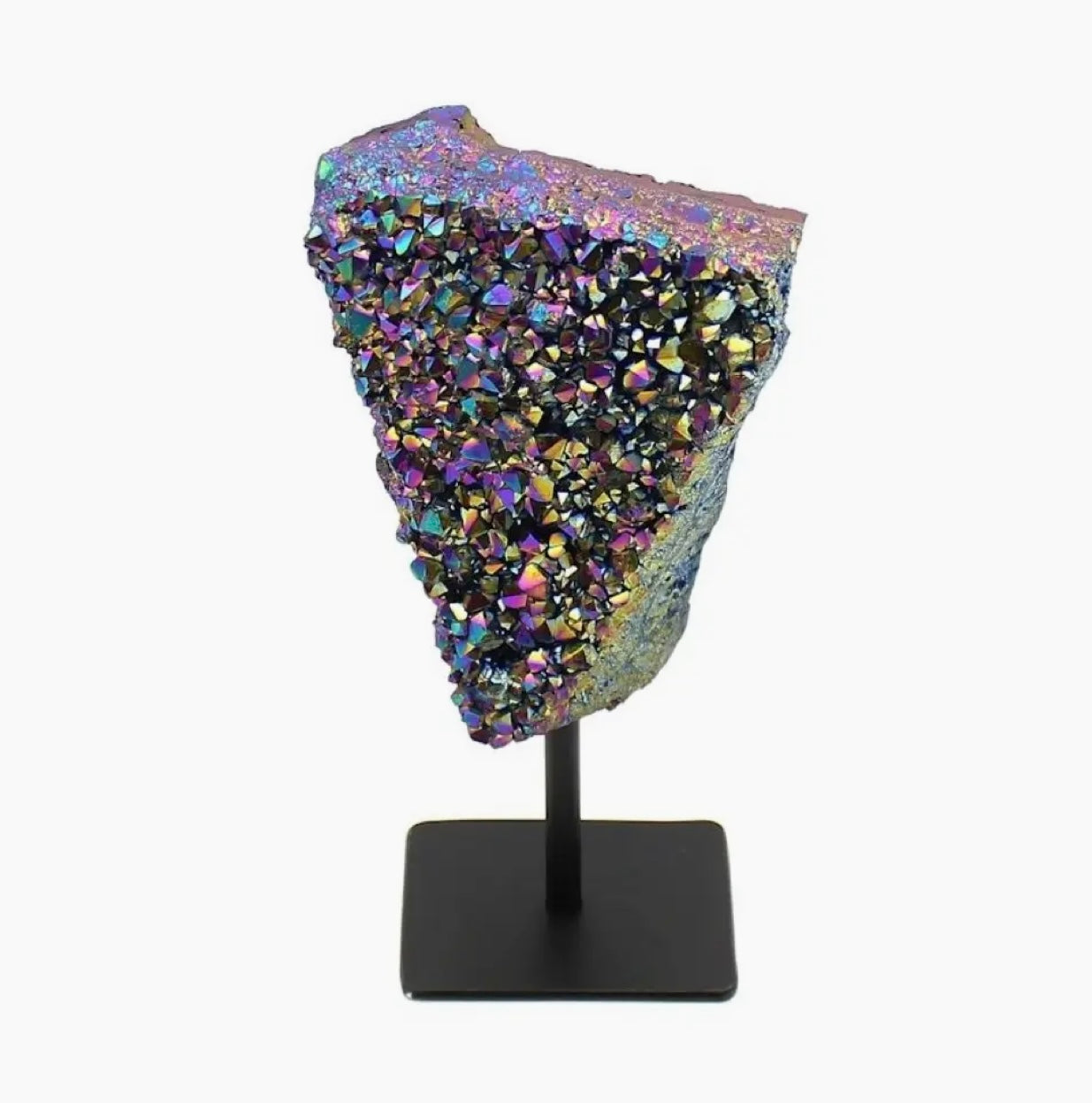 Rainbow Aura Geode on a Stand