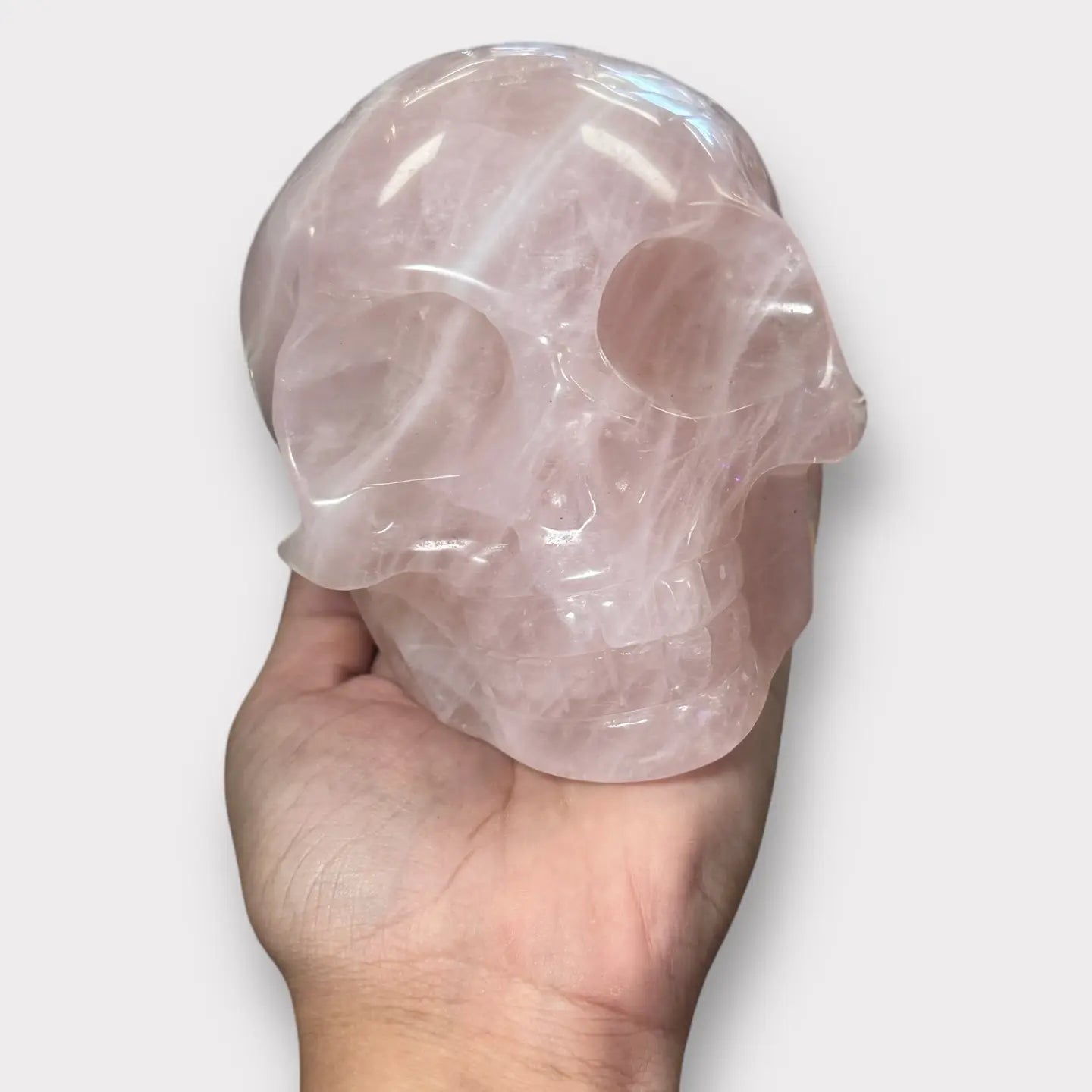 XXL Pink Skull Polished Rose Quartz Crystal